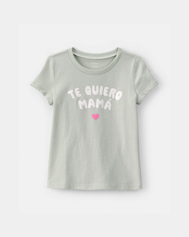Toddler Girl 'Te Quiero Mam&aacute;' Graphic Tee - Green, image 1 of 3 slides