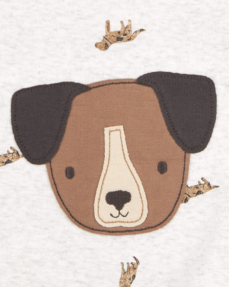 Baby Boy Dog Romper - Grey, image 2 of 4 slides