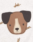 Baby Boy Dog Romper - Grey, image 2 of 4 slides