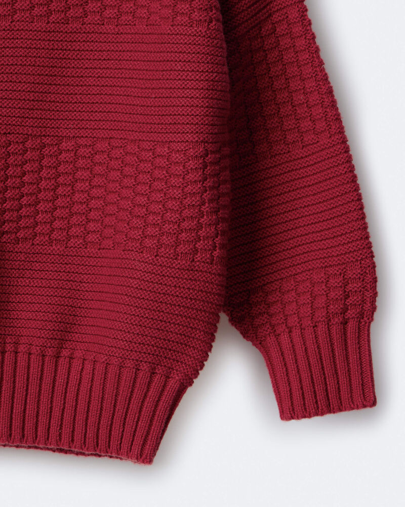 Toddler Cable-Knit Pullover Sweater - Red, image 6 of 6 slides