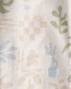 Baby Boy 2-Piece Palm Tree Tropical Top & Short Set - Cream, image 2 of 3 slides