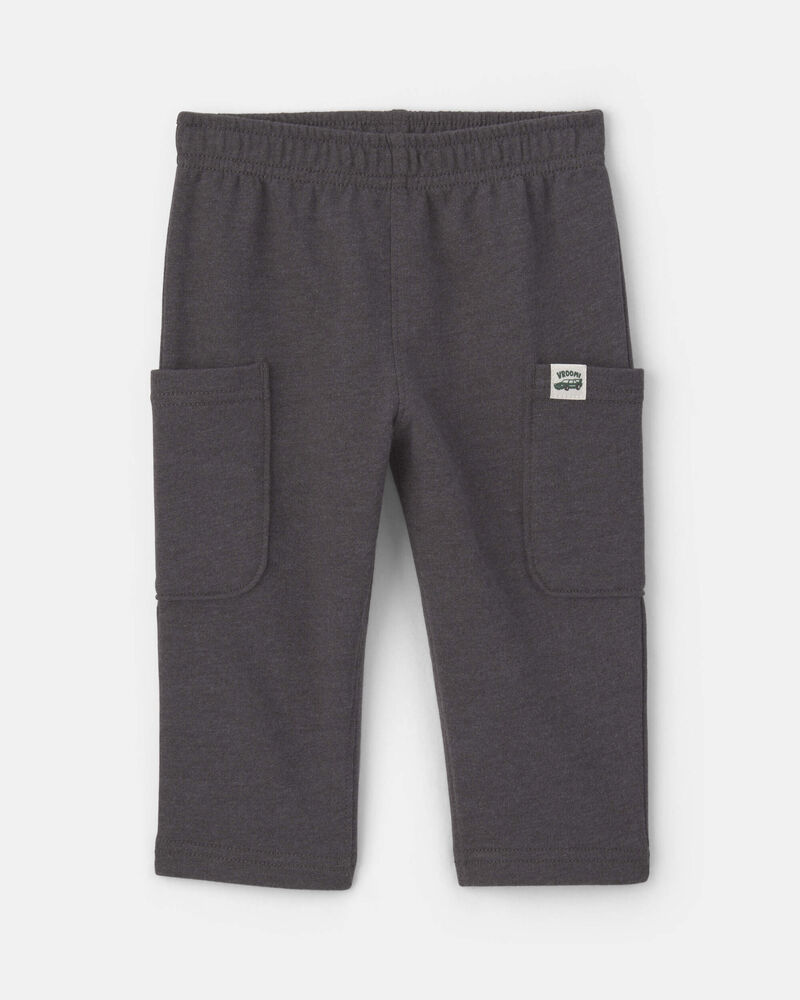 Baby Boy 2-Piece Car French Terry Short-Sleeve Top & Pant Set - Cream/Grey, image 2 of 5 slides