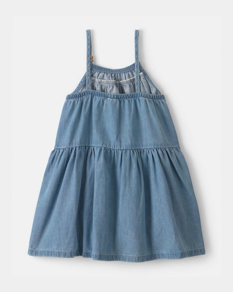 Toddler Girl Chambray Sleeveless Dress, image 2 of 4 slides