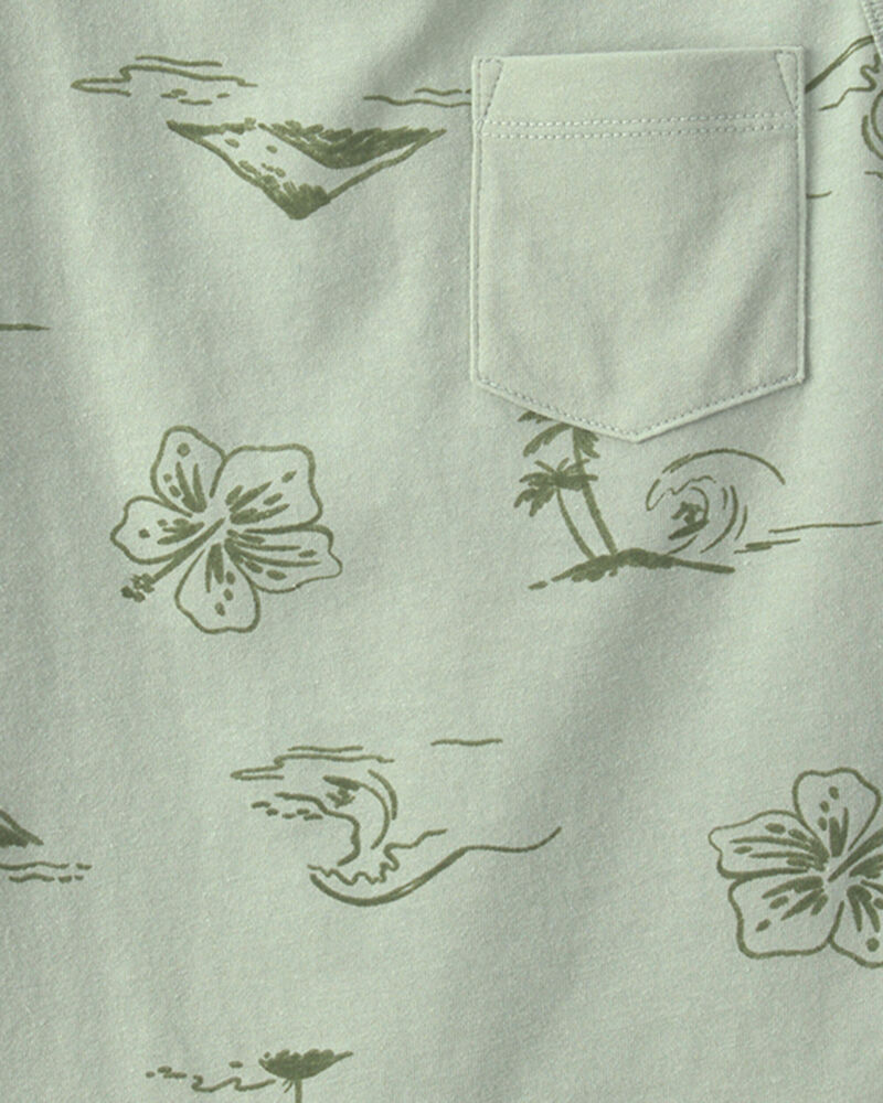 Boys Beach Pocket Tank Top - Green, image 2 of 3 slides