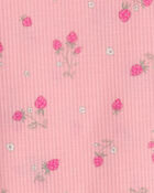 Toddler Girl Strawberry Rib Loose Fit 2-Piece Pajama Set - Pink, image 4 of 5 slides