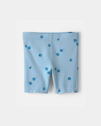 Toddler Girl Blueberry Bike Shorts - Blue, 