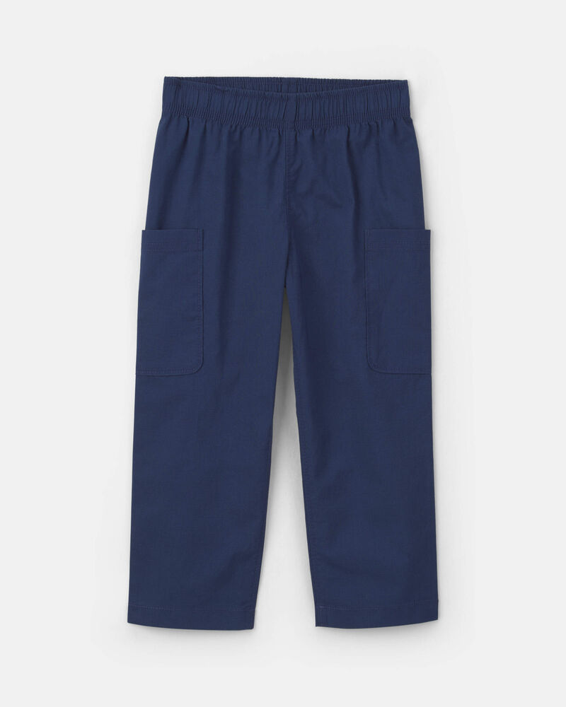Toddler Boy 2-Piece Chambray Short-Sleeve Top & Pant Set - Cream/Blue, image 2 of 5 slides