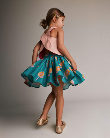 Toddler Girl Avenue Twirl&trade; Mini Skirt in Floral Print - Teal, 