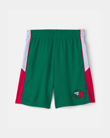 Kids Umbro Mexico Mesh Soccer Shorts - Green/White/Red, 