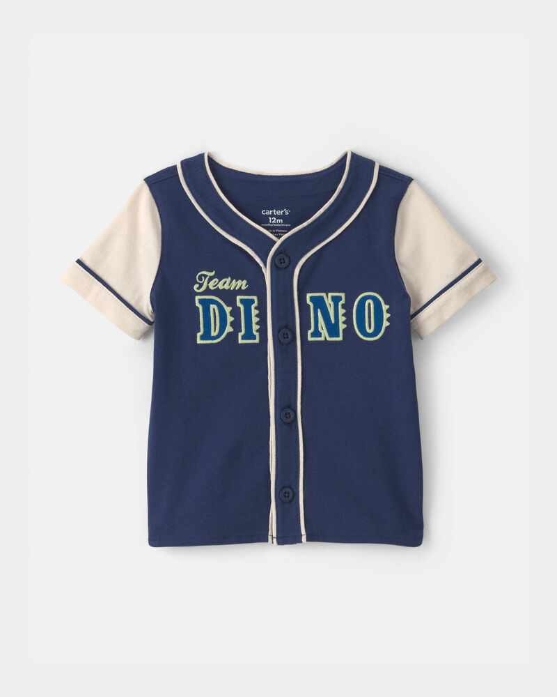 Baby Boy 'Team Dino' Jersey - Navy Blue, image 1 of 3 slides