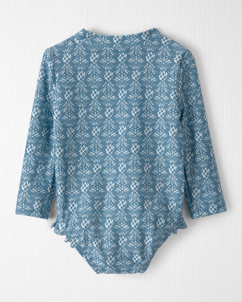 Baby Girl Recycled Rashguard Swimsuit in Bloom Lagoon, image 2 of 5 slides