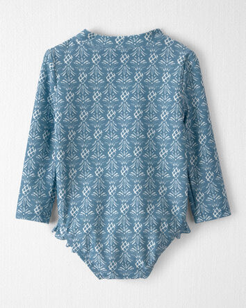 Baby Girl Recycled Rashguard Swimsuit in Bloom Lagoon, 