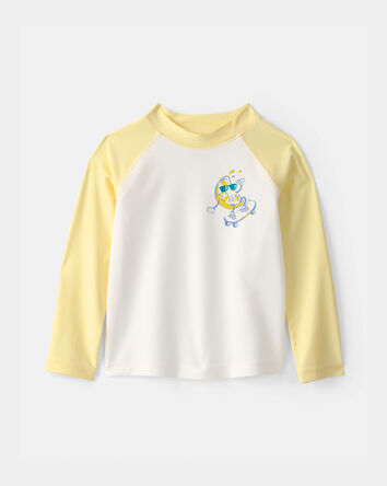 Toddler Boy Lemon Long-Sleeve Rashguard - Yellow/White, 