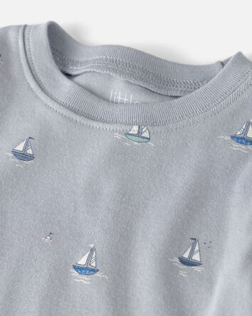 Baby 2-Piece Organic Cotton Ribbed Pajama Set in Sail Away Print, 