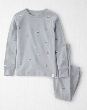 Toddler 2-Piece Organic Cotton Ribbed Pajama Set in Sail Away Print, 