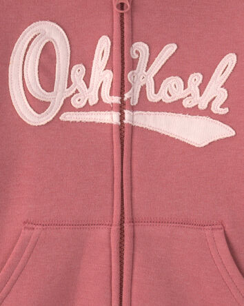 Toddler Girl OshKosh Logo Fleece Zip-Up Hoodie - Pink, 