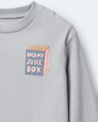 Toddler 'Hold My Juice Box' Long-Sleeve Relaxed Graphic Tee - Light Blue, image 6 of 6 slides