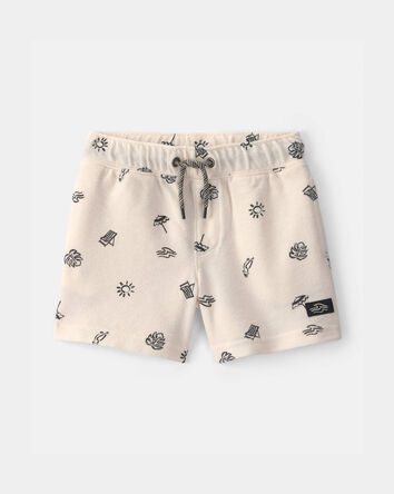 Toddler Boy Beach Shorts - Black/Ivory, 