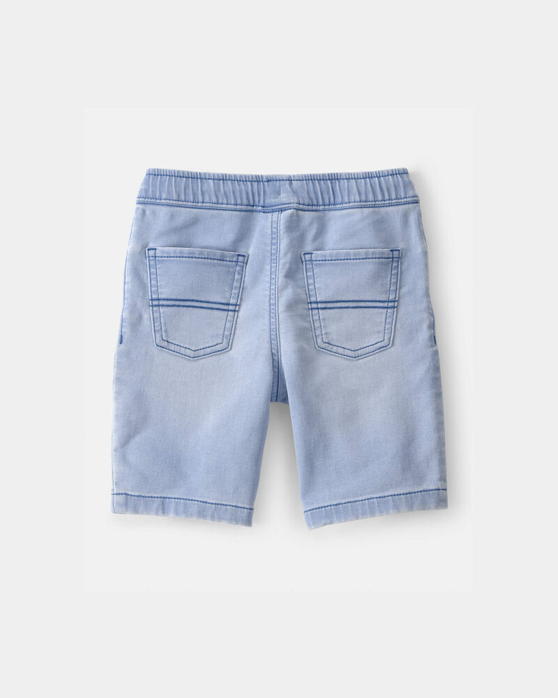 Boys Denim Drawstring Shorts - Light Wash, image 3 of 5 slides