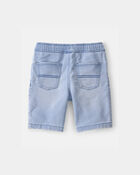 Boys Denim Drawstring Shorts - Light Wash, image 3 of 5 slides