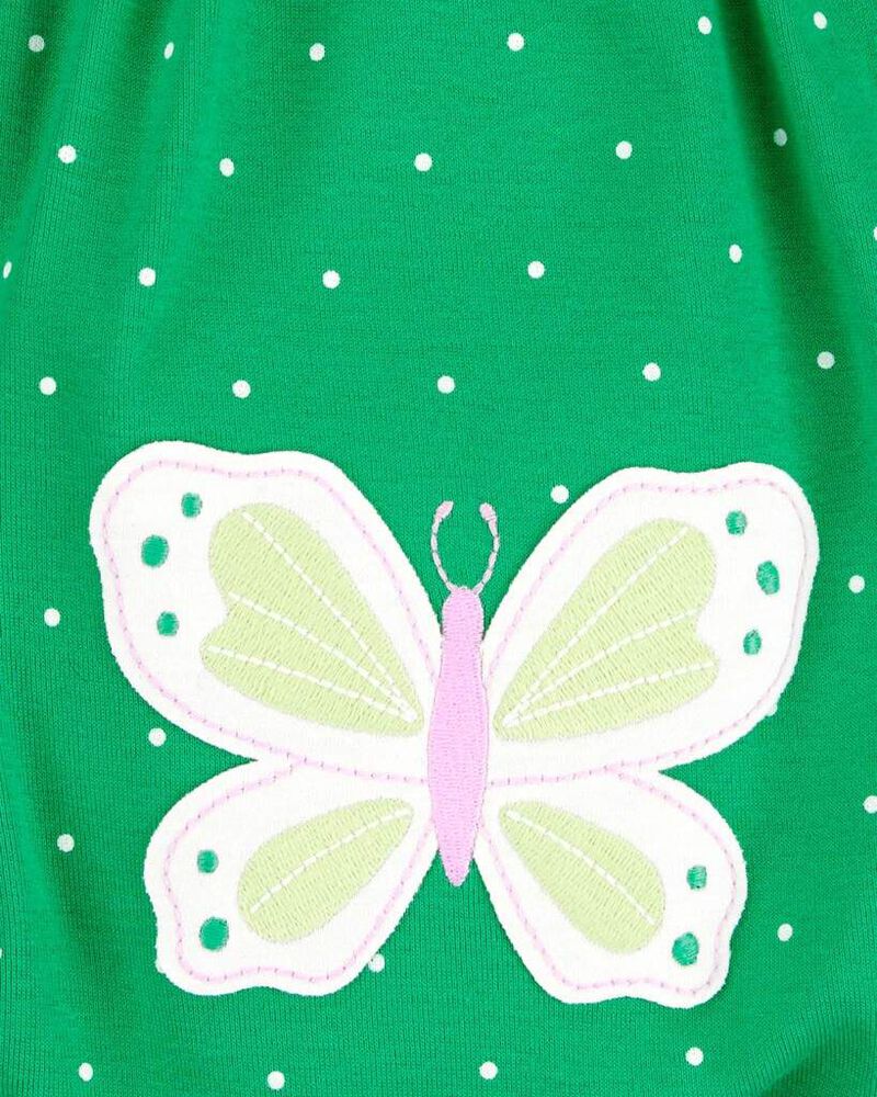 Baby Girl Butterfly Romper - Green, image 3 of 4 slides