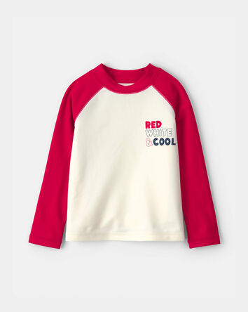 Toddler Boy 'Red White & Cool' Rashguard - Red/White, 