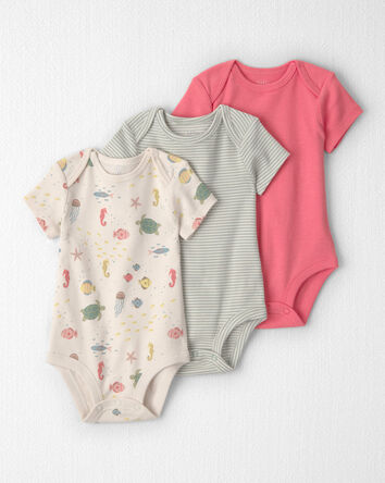 Baby 3-Pack Organic Cotton Bodysuits, 