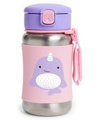 Zoo Stainless Steel Little Kid Straw Bottle - Narwhal, image 4 of 6 slides