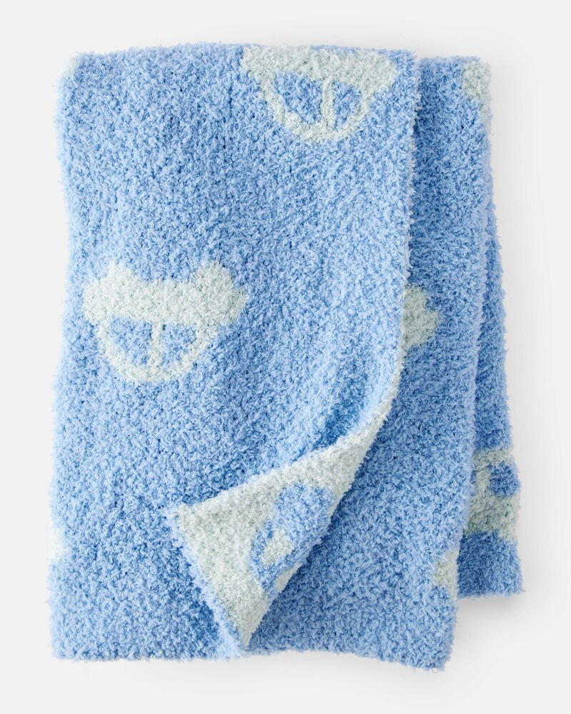 Car Print Stroller Blanket - Blue, image 1 of 2 slides