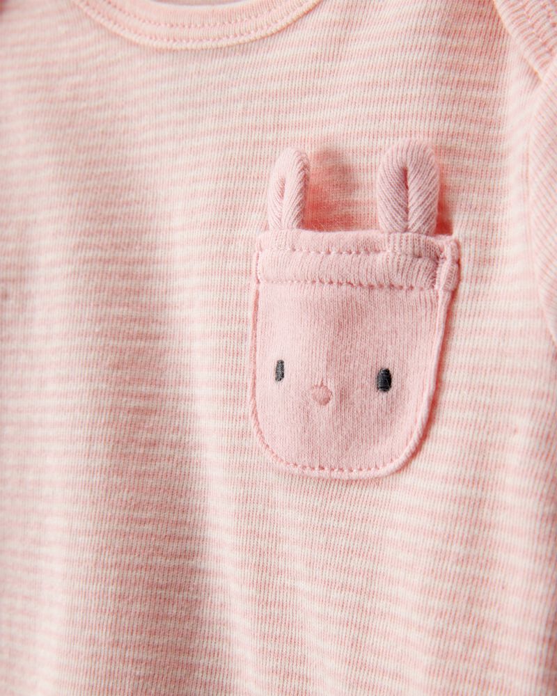 Baby 4-Piece Bunny Outfit Set - Pink/White, image 2 of 4 slides