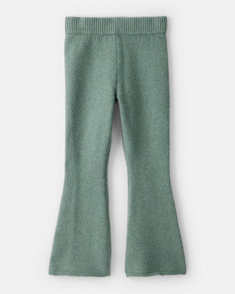 Girls Flared Sweater Knit Pants - Green, image 2 of 4 slides