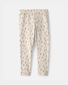 Toddler Girl Dots Pull-On Stretch Leggings - Cream, image 2 of 4 slides