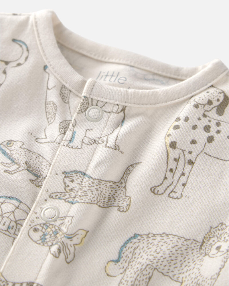 Baby 2-Pack Organic Cotton Rompers in Pet Print, image 2 of 5 slides