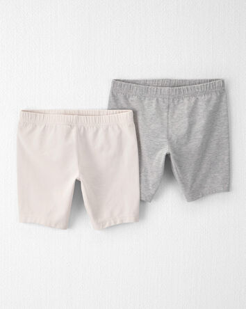 Girls 2-Pack  Organic Tumbling Shorts, 