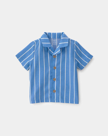 Toddler Boy Striped Loose Fit 2-Piece Pajama Set - Blue, 