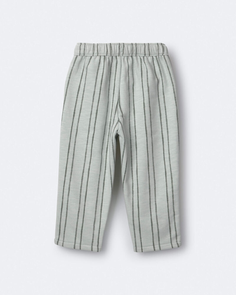 Toddler Striped French Terry Pocket Pants - Light Blue/Olive, image 6 of 7 slides