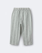Toddler Striped French Terry Pocket Pants - Light Blue/Olive, image 6 of 7 slides