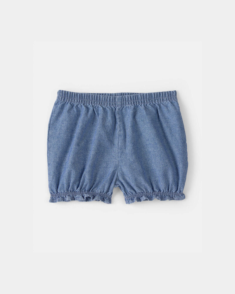 Baby Girl 3-Piece Chambray Outfit Set - Blue/Pink, image 8 of 11 slides