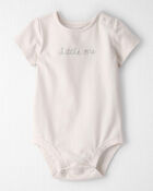 Baby Organic Cotton 'Little One' Embroidered Bodysuit , image 1 of 4 slides