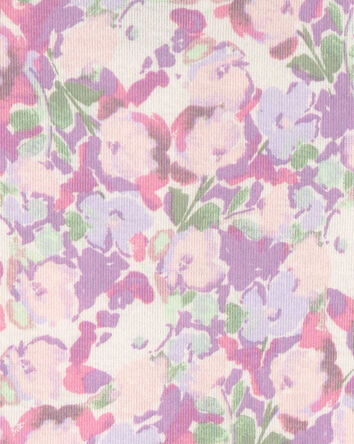 Baby Girl Unicorn Floral 100% Cotton Snug Fit 4-Piece Pajama Set - Pink/Purple, 