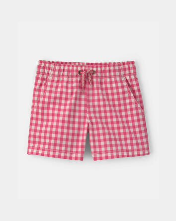 Toddler Boy Gingham Poplin Shorts - Red, 