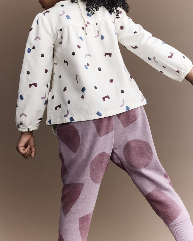 Toddler City Park&trade; Jogger Pant with Shapes - Mauve, image 3 of 7 slides