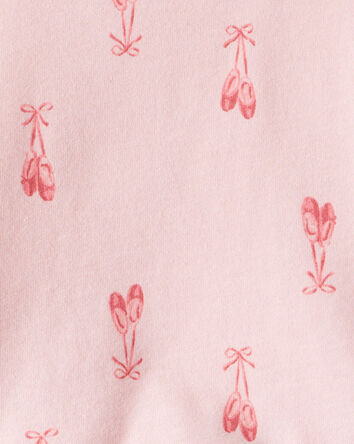 Baby Girl Ballet Slippers Long-Sleeve Peplum Top - Pink, 