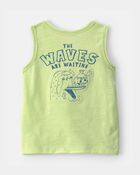 Baby Boy Surfing Crab Tank Top - Green, image 2 of 5 slides