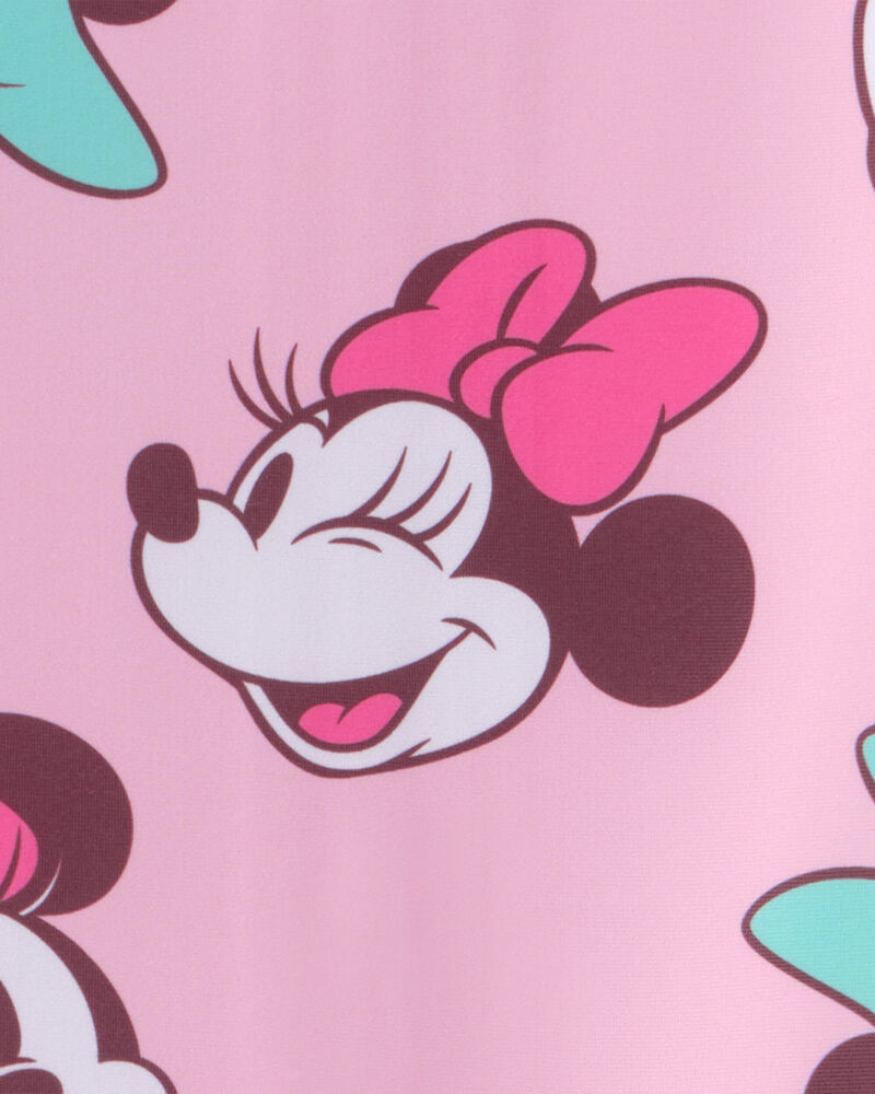 Baby Girl Disney&copy; Minnie Mouse 1-Piece Swimsuit Rashguard - Pink, image 4 of 4 slides