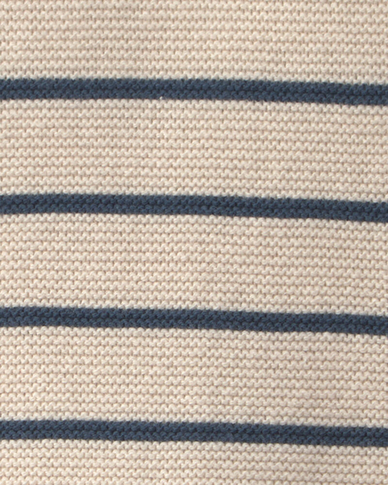 Baby Organic Cotton Knit Romper in Stripes, image 5 of 6 slides