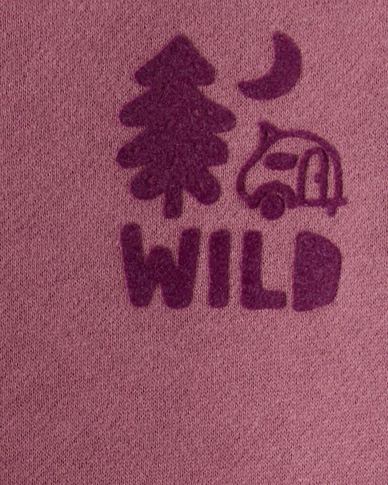 Baby Boy 2-Piece Camping Fleece Sweatshirt & Pant Set - Maroon/Blue, image 5 of 6 slides