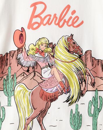 Girls Mattel Barbie Western Cowgirl Short-Sleeve Graphic Tee - White, 