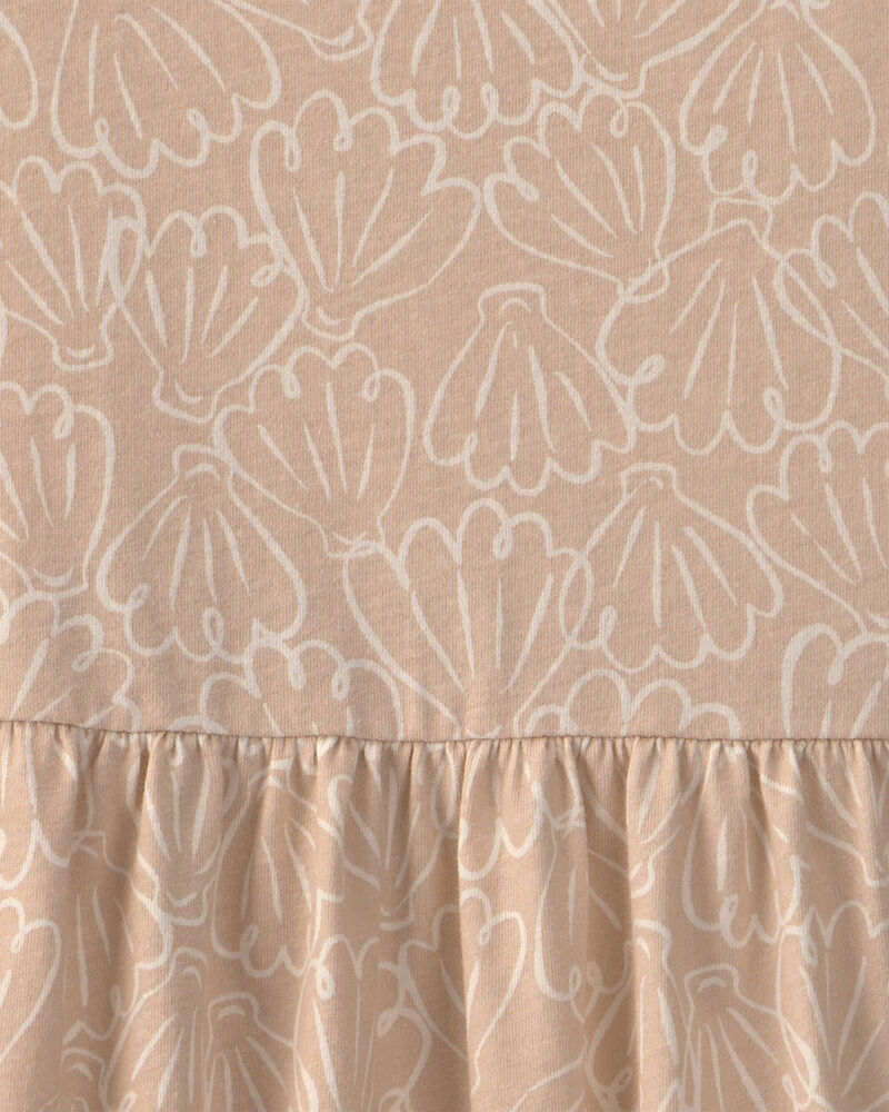 Girls Shell Short-Sleeve Knit Dress - Tan, image 3 of 4 slides