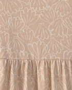 Girls Shell Short-Sleeve Knit Dress - Tan, image 3 of 4 slides